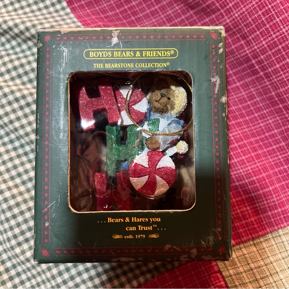 Boyds Bears Holiday Ornament - Red and Green